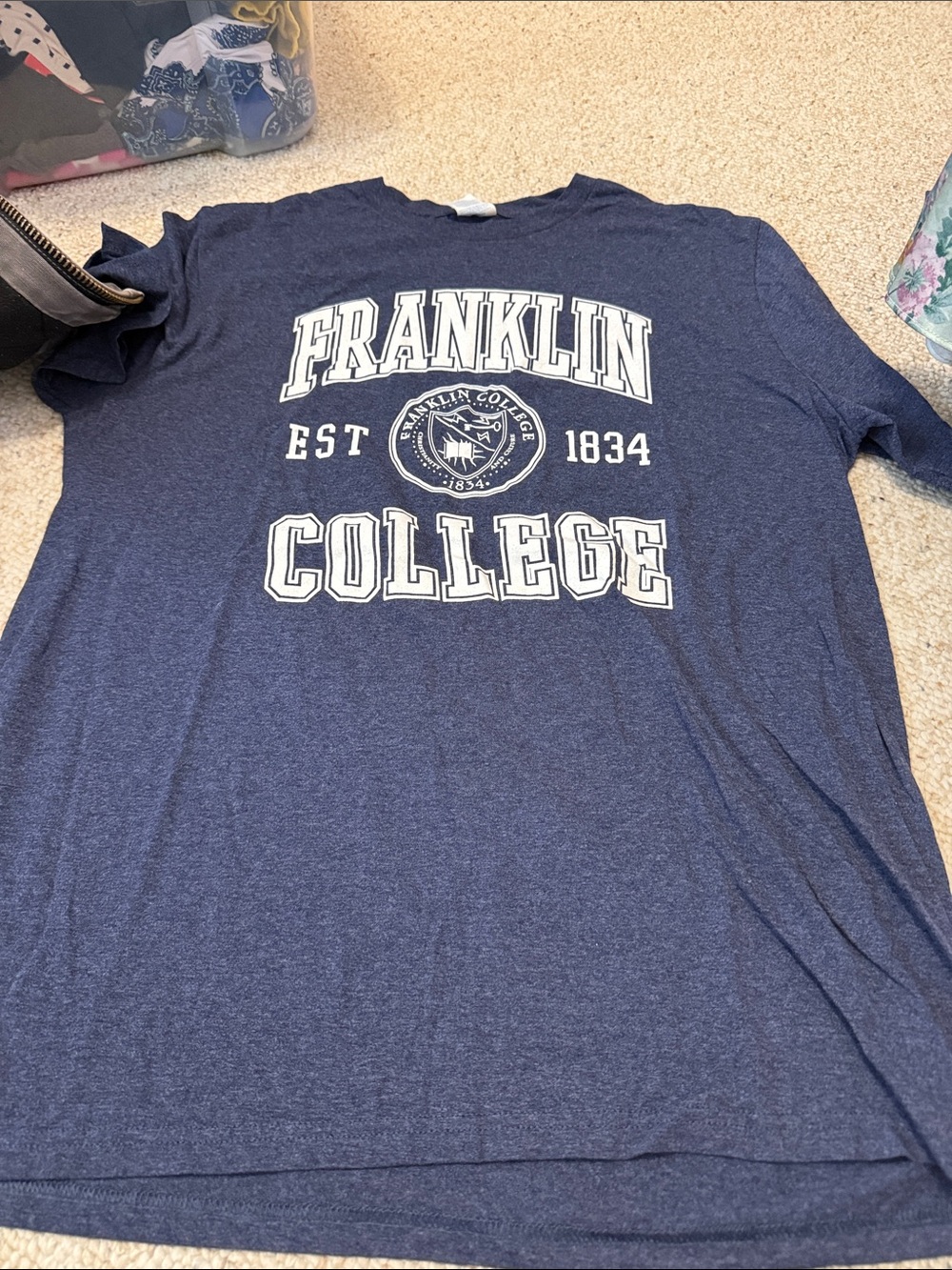 Port and Company Navy Franklin College Graphic Tee